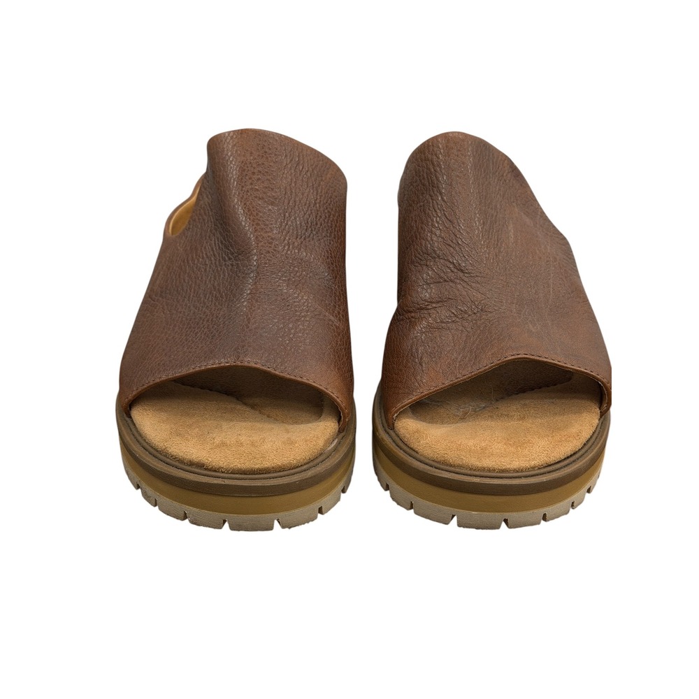 Salvia Chunky Mule Harper Women SZ 41 10 Brown Boho Hippie Leather Lug Sandals - Picture 3 of 12
